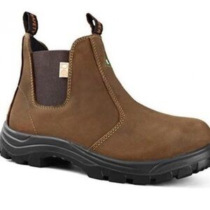Tiger Brown steel toe Leather Slip-On boots